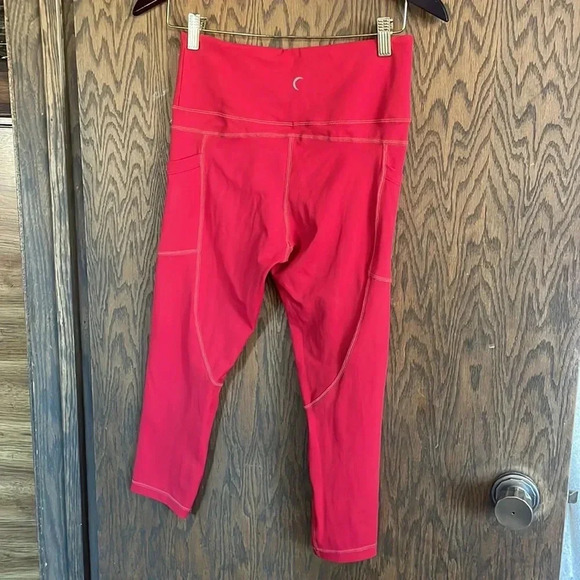 Side Pocket Hi Rise Zyia Leggings Sz 6-8 Yoga Workout red - Picture 4 of 5